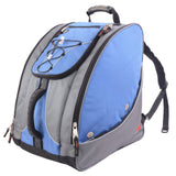 Athalon Everything Boot Bag/Backpack - A blue backpack with a zippered front pocket and two black straps on top.