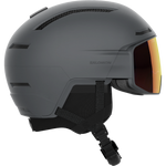 Salomon Driver Prime Sig Photo MIPS Helmet 2023 - A matte black helmet with a sleek, aerodynamic design and a prominent MIPS label on the side.