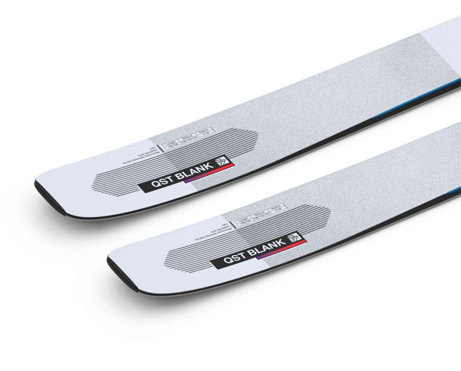 Salomon Junior's QST Blank Team Ski 2023 - A white ski with a black stripe down the middle and a red logo on the tip.