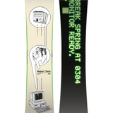 CAPiTA Spring Break Resort Twin Snowboard 2026 - A cream-colored snowboard with a black and white graphic of a woman in a bikini, holding an ice cream cone.