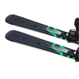 Head Shape V4 Skis with PR 11 Bindings - Black skis with green accents and silver bindings.