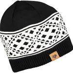 Obermeyer Anchorage Beanie Mens 2022 - Black beanie with white snowflake pattern on cuff and black pom-pom.