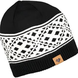 Obermeyer Anchorage Beanie Mens 2022 - Black beanie with white snowflake pattern on cuff and black pom-pom.