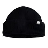 Autumn Shorty Double Roll Beanie 2025 - A black beanie with a small white logo on the front, featuring a sunburst design and the word "AUTUMN" in bold letters.