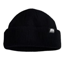 Autumn Shorty Double Roll Beanie 2025 - A black beanie with a small white logo on the front, featuring a sunburst design and the word "AUTUMN" in bold letters.
