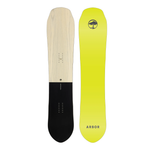 Arbor Single Snowboard 2026 - A light-colored wood grain snowboard with a black tip and base.