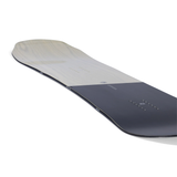 Arbor Single Snowboard 2026 - A white snowboard with a black stripe at the bottom and a small blue logo near the top.