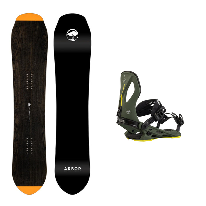 Arbor Single Camber Snowboard with Arbor Cypress Pat Moore Snowboard Binding 2025