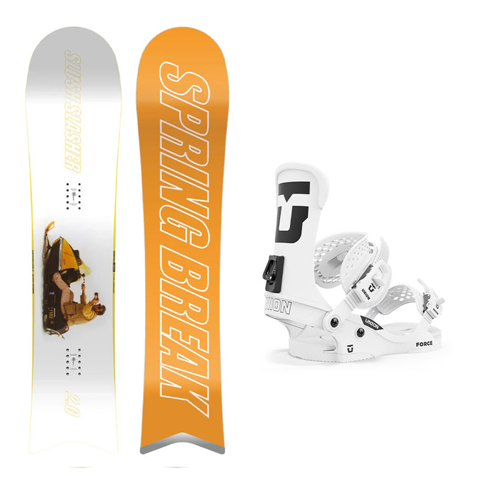 CAPiTA Spring Break Slush Slasher 2.0 Snowboard with Men's Union Force Classic - Team High Back - Snowboard Binding 2025