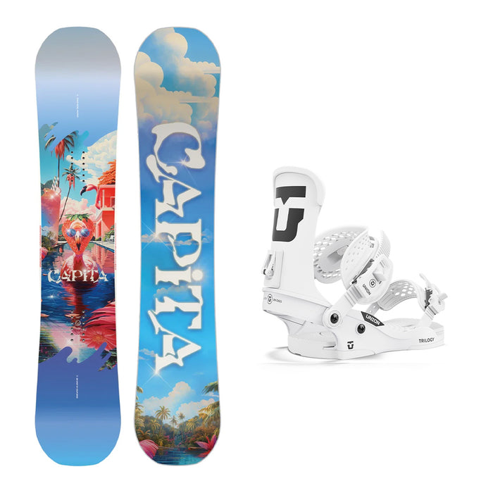 CAPiTA Women's Space Metal Fantasy Snowboard with Union Women's Trilogy Classic Snowboard Bindings 2025