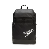 Speedo Teamster 2.0 Swim Backpack - Black backpack with zippered pockets and a handle on top.