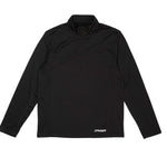 Spyder Charger 1/2 Zip Top 2025 - A black, long-sleeved pullover with a zippered front and collar.