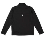 Spyder Charger 1/2 Zip Top 2025 - A black zip-up top with a white logo on the chest and a zipper that runs from the neck to the waist.