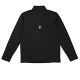 Spyder Charger 1/2 Zip Top 2025 - A black zip-up top with a white logo on the chest and a zipper that runs from the neck to the waist.