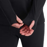 Spyder Charger 1/2 Zip Top - A black top with a zipper down the front and thumbholes at the cuffs.