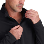Spyder Charger 1/2 Zip Top 2025 - A black zippered top with a collar and two chest pockets.