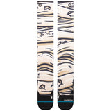 MUMMY T CREW C SOCK 2024 - A pair of white crew socks with a mummy design, featuring black stripes and accents.