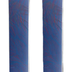 Stöckli Women's Nela 88 Flat Ski 2026 - A blue ski with a pink logo and white lettering on top, featuring a leaf pattern.