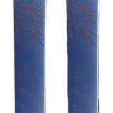 Stöckli Women's Nela 88 Flat Ski 2026 - A blue ski with a pink logo and white lettering on top, featuring a leaf pattern.