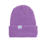 Coal Stanley Mid Length Beanie 2025 - A purple beanie with a ribbed texture and a small white label on the front that reads "COAL" in black letters.