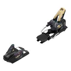 Atomic Strive 14 Ski Bindings - Black bindings with gold accents and a black plastic base plate.