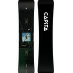 CAPiTA Super DOA Snowboard 2026 - A black snowboard with a blue and white graphic of a man in a spacesuit on top of clouds.