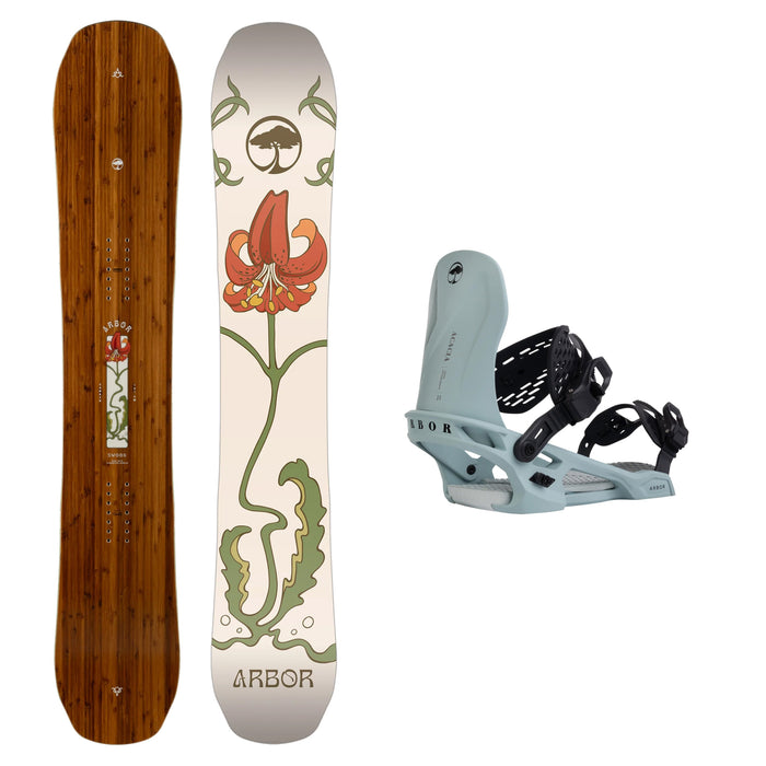 Arbor Women's Swoon Camber Snowboard with Arbor Women's Acacia Snowboard Binding 2025