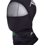 686 hinged balaclava in dark fabric with 686 logo patch on side, full face cover