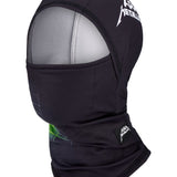 686 hinged balaclava in dark fabric with 686 logo patch on side, full face cover