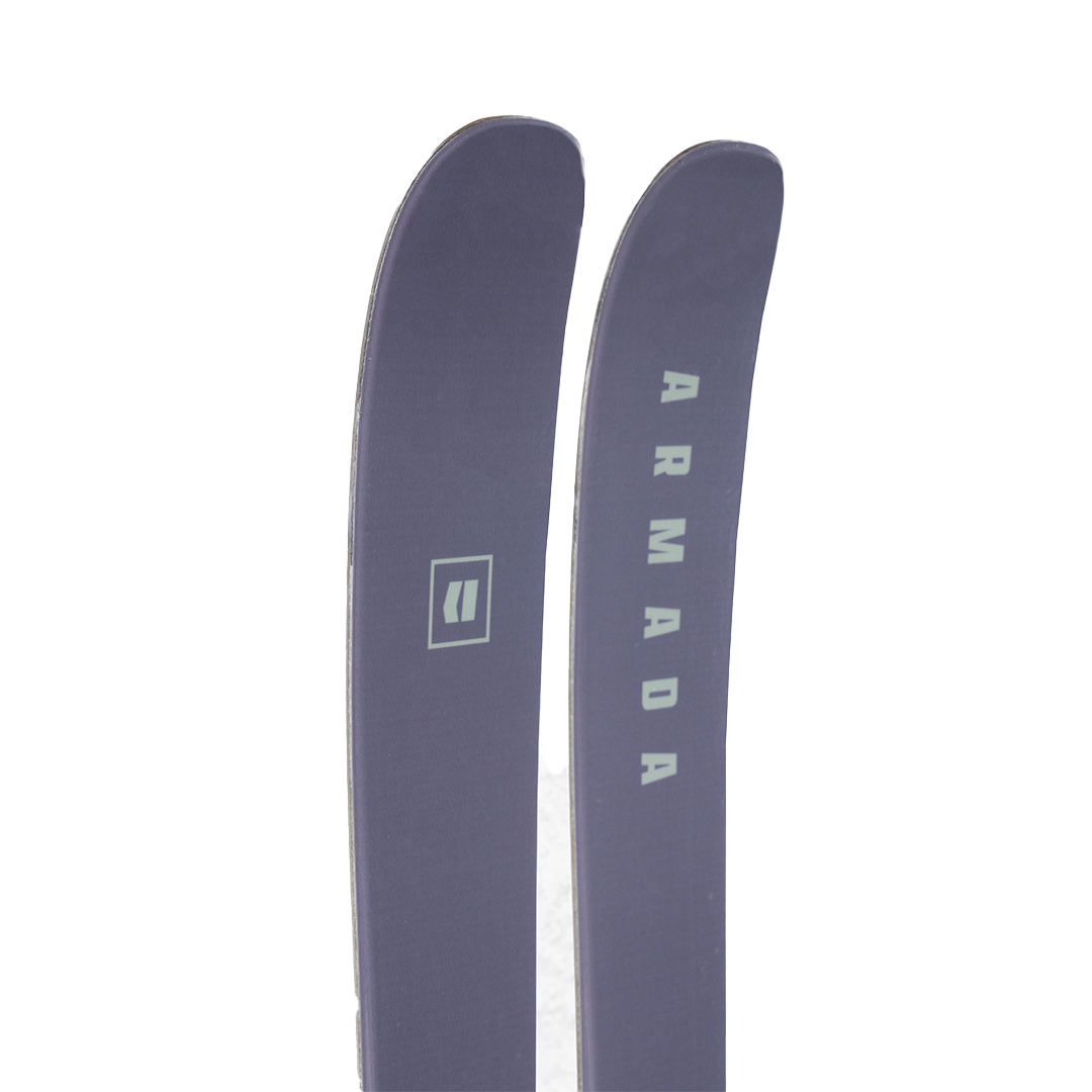 Armada Junior's Tantrum 92 Freeride Skis - A pair of dark blue skis with a white logo and lettering on the top.