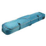 Nitro Tracker Wheelie Snowboard Bag - A light blue snowboard bag with a zipper and straps, featuring the word "NITRO" in white letters on its top.