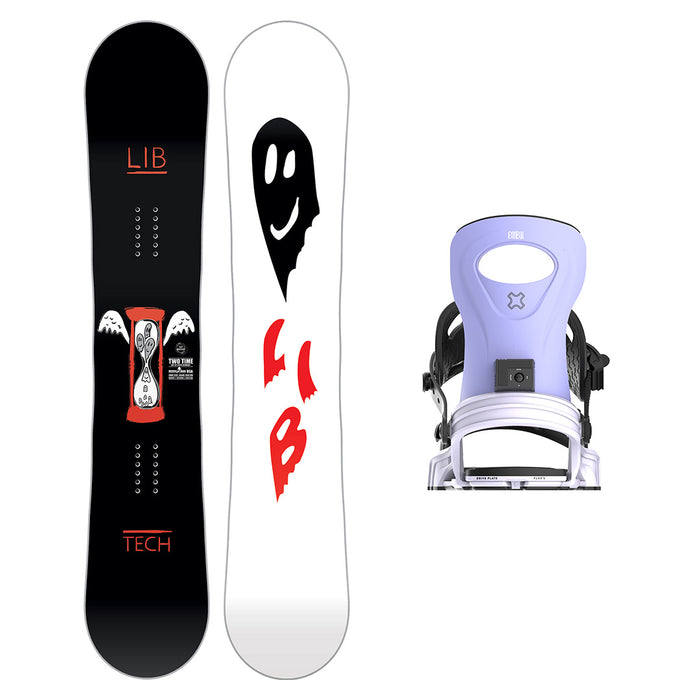 Lib Tech Women's Two Time Snowboard with Bent Metal Women's Metta Snowboard Binding 2025