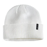 Autumn Select Beanie 2025 - White beanie with a ribbed texture and folded cuff.