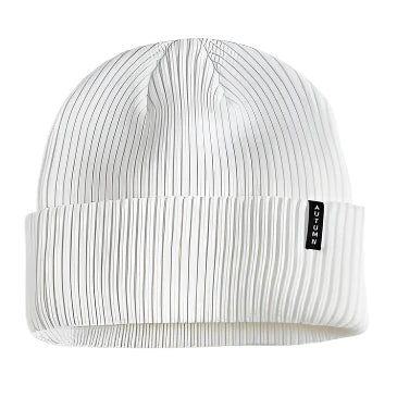 Autumn Select Beanie 2025 - White beanie with a ribbed texture and folded cuff.