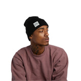 Coal Uniform Mid Knit Beanie 2025 - A black beanie with a white rectangular patch on the front that says "COAL" in black letters.