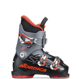 Nordica Junior's Speedmachine 3 Ski Boots 2025 - Black ski boots with red accents and white lettering.
