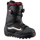 Vans Verse Snowboard Boot 2024 - Black snowboard boots with red accents and a white stripe on the side.