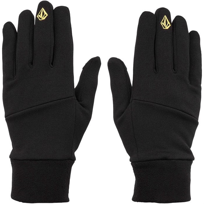 Volcom 91 GORE-TEX Mittens - Black mittens with a gold logo on top of each mitten.