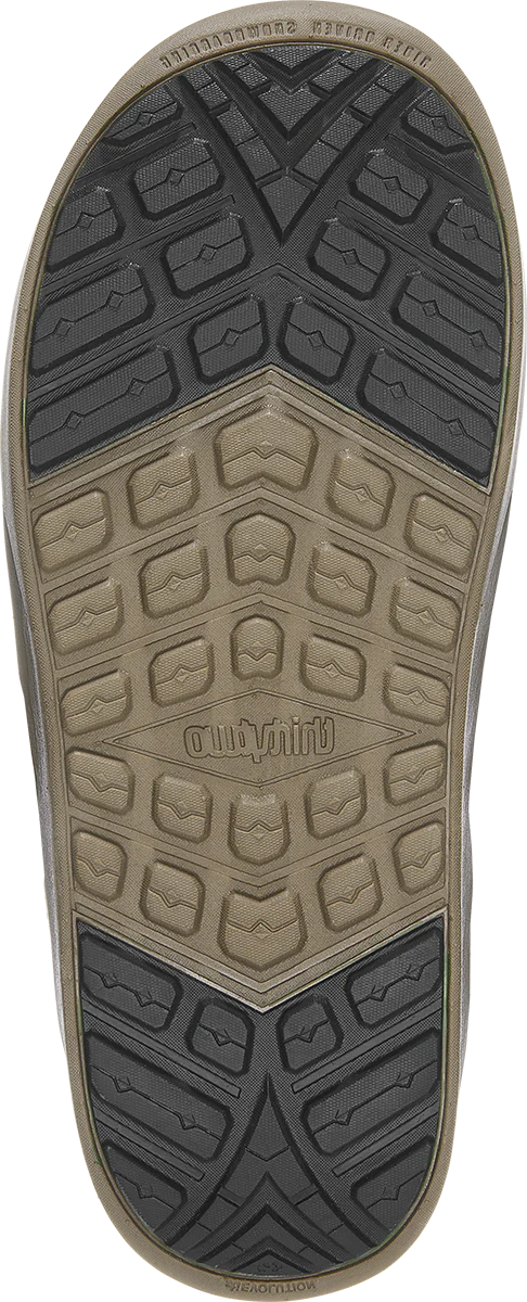 ThirtyTwo Women's Lashed Double BOA X Volcom Snowboard Boot 2025 - Black snowboard boot with a textured pattern on the toe and heel areas.