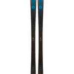 Völkl Mantra 88 Flat Skis 2025 - A pair of black skis with a blue logo on top, featuring a diamond pattern and a textured surface.