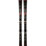 Völkl Peregrine 80 with Lowride 12 TCX Bindings - A black ski with red lettering and a white logo on top, featuring the word "Peregrine" in large letters.