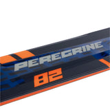 Völkl Peregrine 82 Skis with Lowride 13FR Bindings - A pair of skis featuring a blue and orange color scheme, with the brand name "PEREGRINE" prominently displayed in white letters.