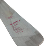Völkl Women's Secret 88 Flat Skis 2025 - White skis with a subtle wood grain pattern on top and bottom, featuring a distinctive red logo near the tip.