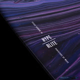 Hyperlite - Women's Prizm Wakeboard 2024 with a purple and blue marbled pattern on top, featuring a white logo in the upper left corner.