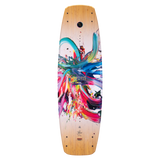 Hyperlite Women's Prizm Wakeboard 2024 - A women's wakeboard with a blue and pink abstract design on a white background.