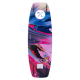 Hyperlite Women's Prizm Wakeboard 2024 - A blue, pink and purple wakeboard with a white logo featuring an "H" and a line through it.