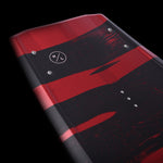 Hyperlite Riot Wakeboard 2024 - A red wakeboard with a black graphic of a man riding it on the top deck.