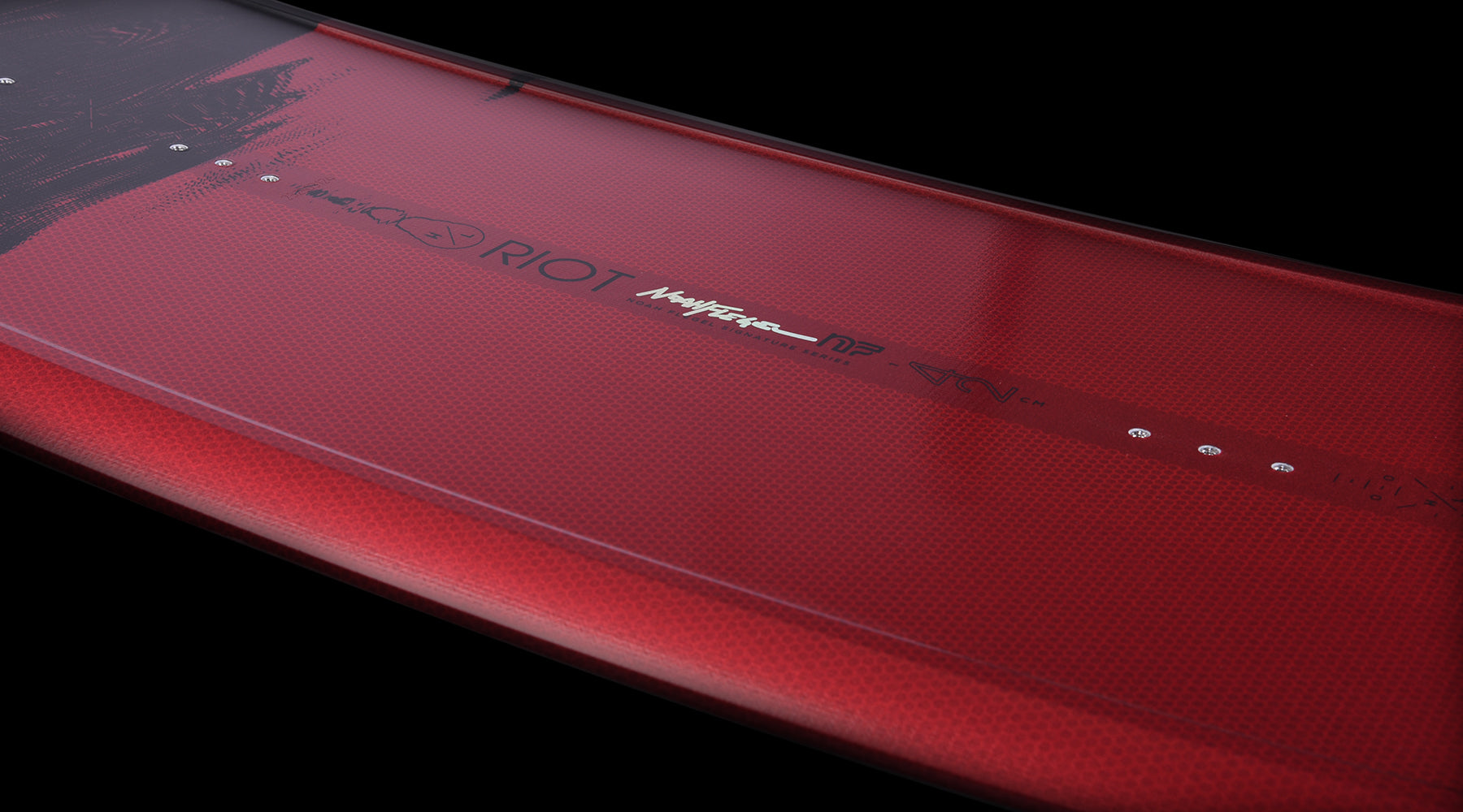 Hyperlite Riot Wakeboard - 2024 model wakeboard with a black base color and red accents.