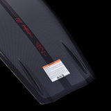 Hyperlite Riot Wakeboard 2024 - A black wakeboard with a red logo and white lettering on the top side.