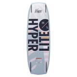 Hyperlite Venice - A white wakeboard with a black logo at the top, featuring a pink and blue abstract design on its bottom half.